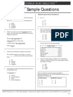 Wonderlic Basic Skill Test