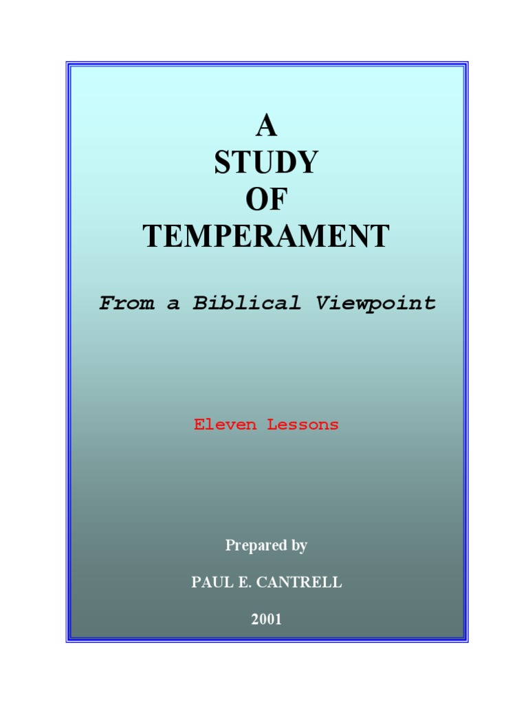 Temperament A Study On Pdf Pdf Temperament Psychology