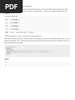 Increment and Decrement Operators