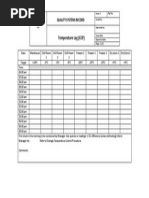 Temperature Log (CCP) : Quality Systems Record