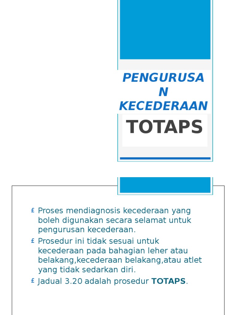 Pengurusan Kecederaan (Totaps) | PDF | Pengembangan Diri