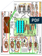 Schematic diagram of vacuum tube guitar amplifier circuit