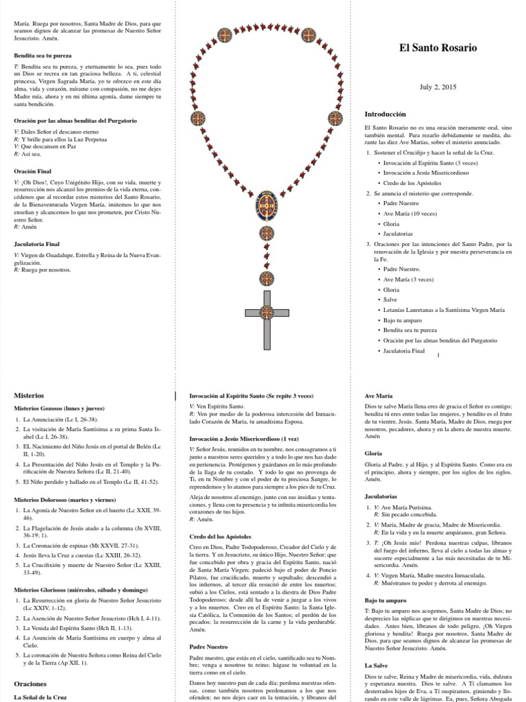 Guía Completa del Santo Rosario | PDF | María, madre de Jesús | Rosario