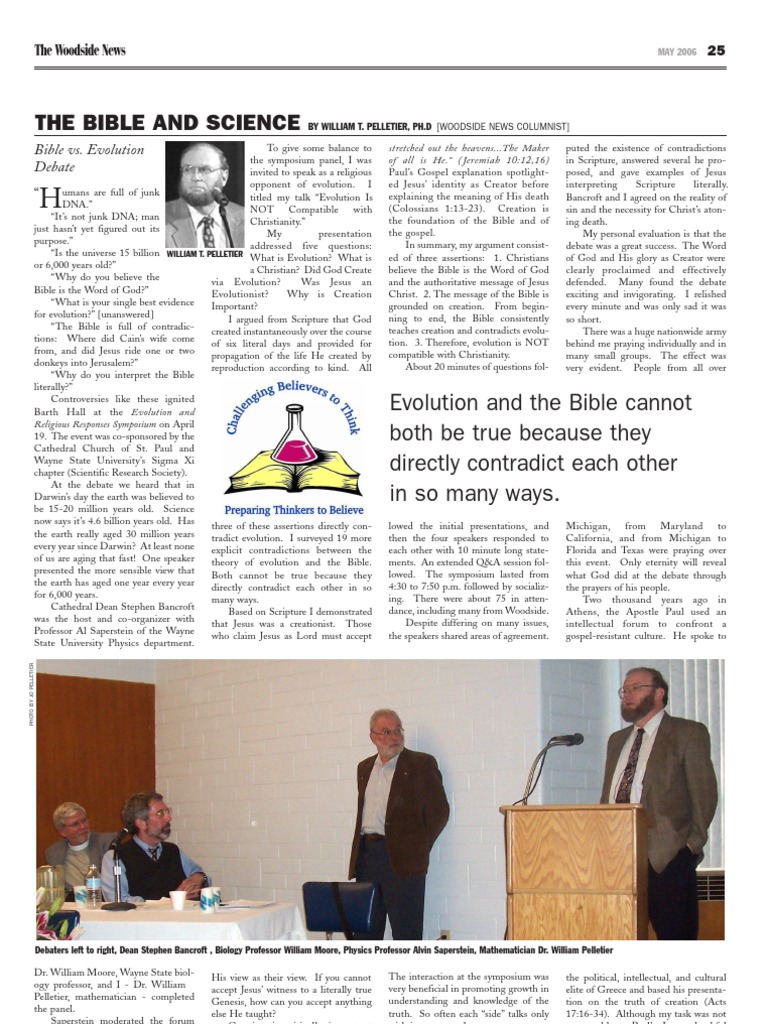 2006.05 Bible vs. Evolution Debate | PDF | Bible | Jesus