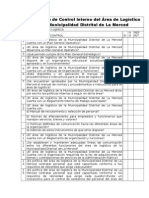 Cuestionario de Control Interno Logística Municipal La Merced