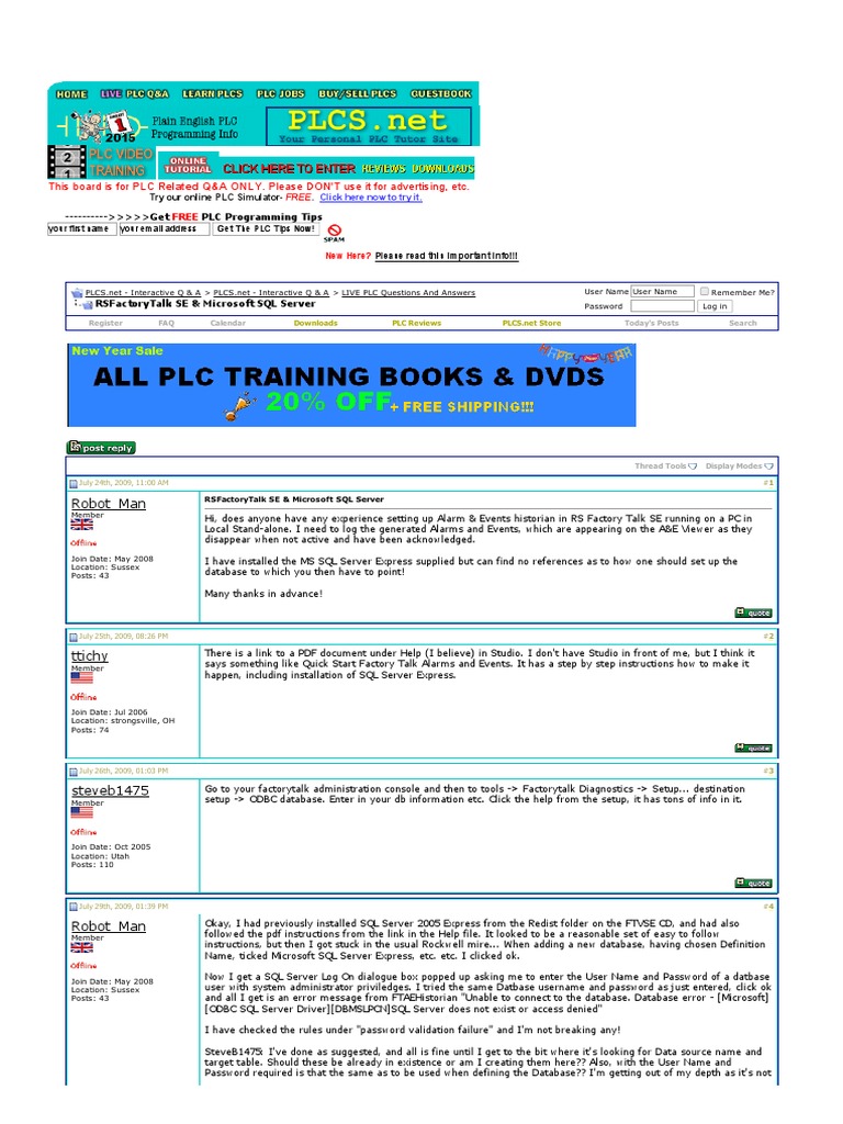RSFactoryTalk SE & Microsoft SQL Server - PLCS | PDF | Microsoft Sql ...
