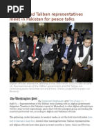 Afghans and Taliban Representatives Meet in Pakistan for Peace Talks