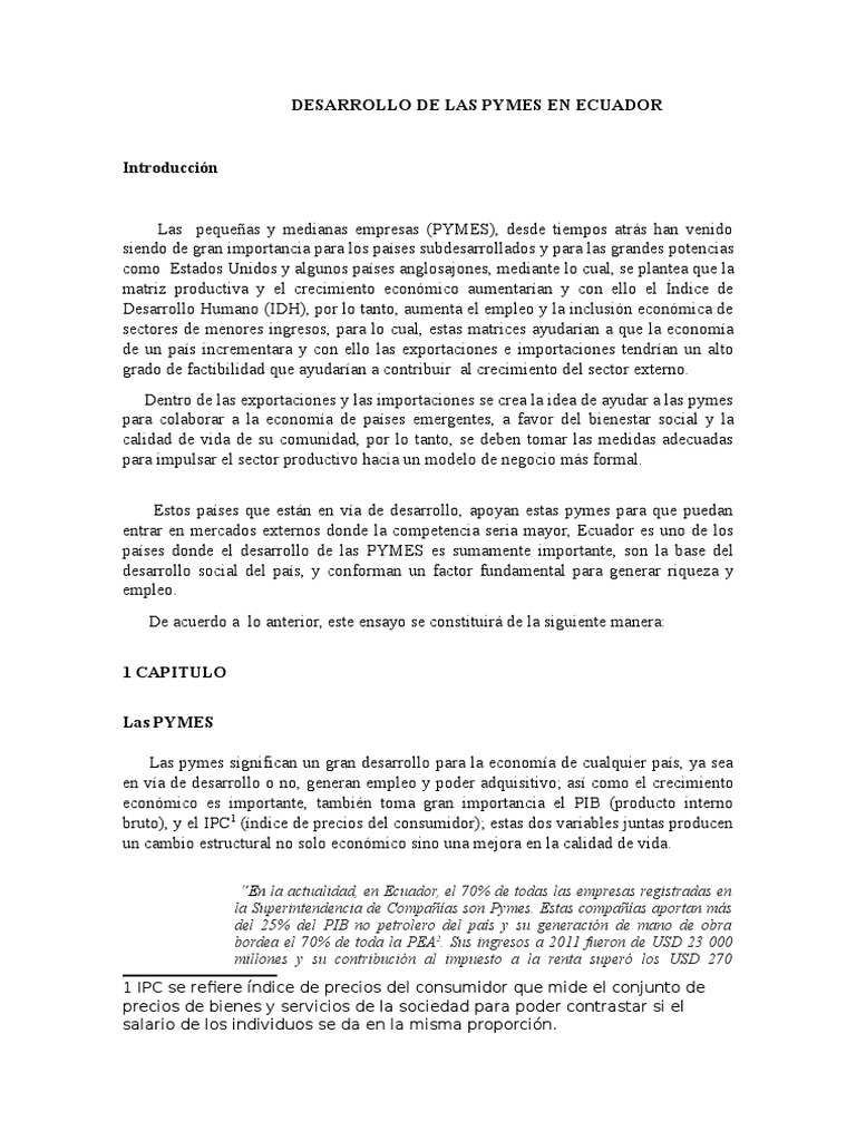 PYMES en Ecuador: Impacto y Retos | PDF | Pequeñas y medianas empresas ...