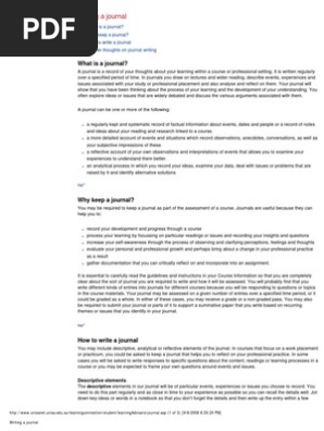 Writing a Journal