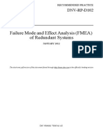 Failure Mode and Effect Analysis (FMEA) of Redundant Systems