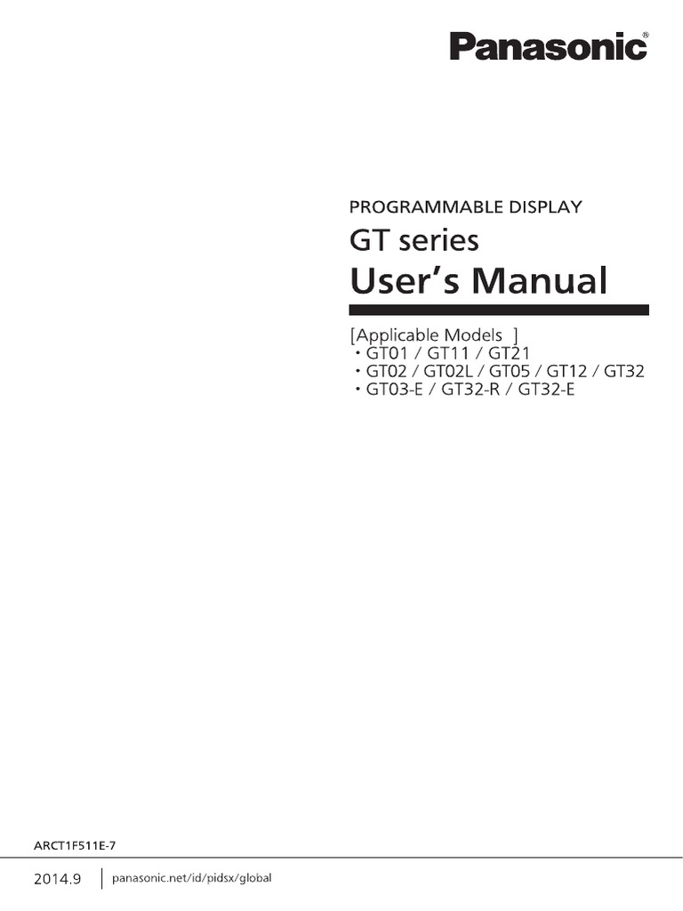 Manual IHM GT Panasonic | Liquid Crystal Display | Secure Digital