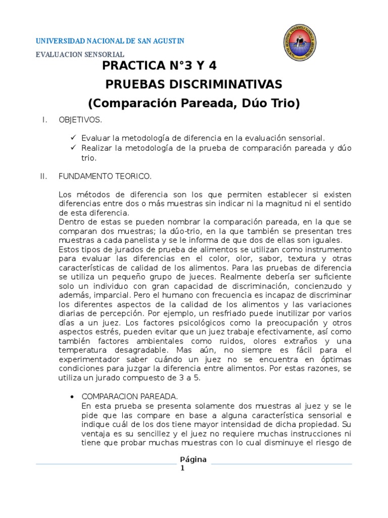 Comparacion Pareada y Duo-trio | Refresco | Alimentos