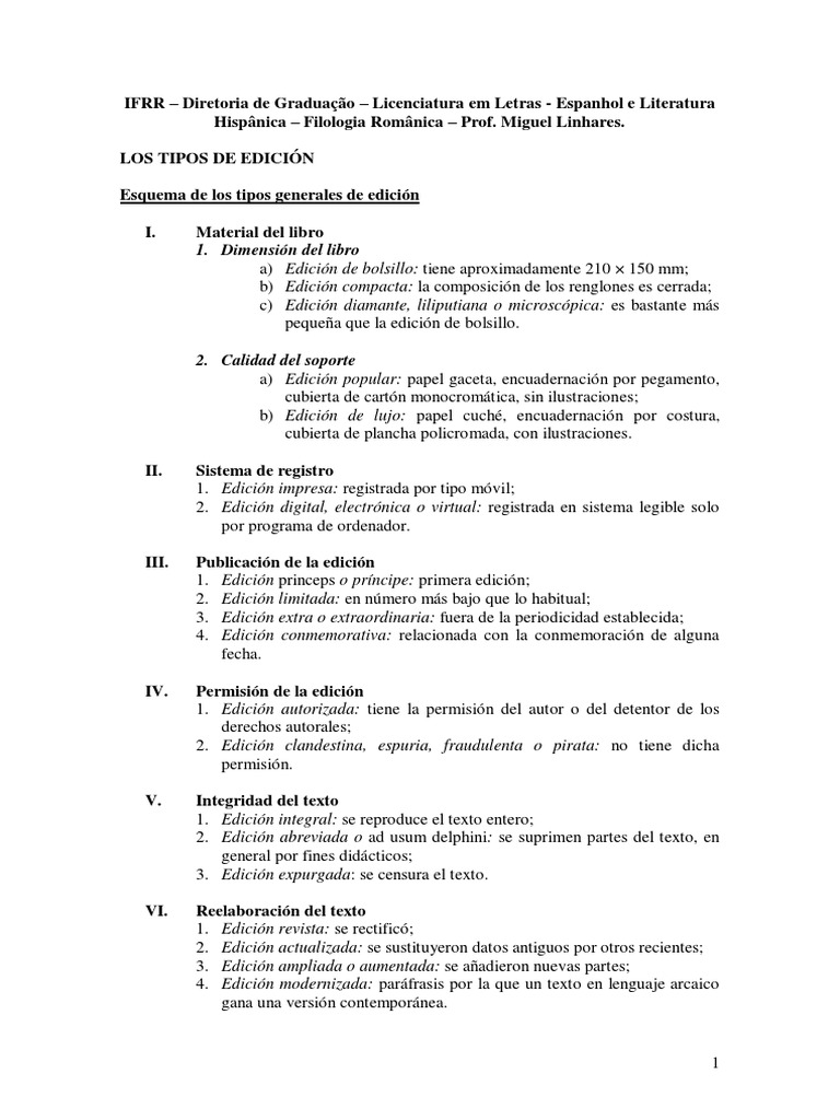 Tipos de Ediciones de Libros | PDF | Lectura (proceso) | Libros