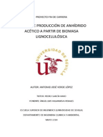 Planta de Produccion de Anhidrido Acetico A Partir de Biomasa Lignocelulosica