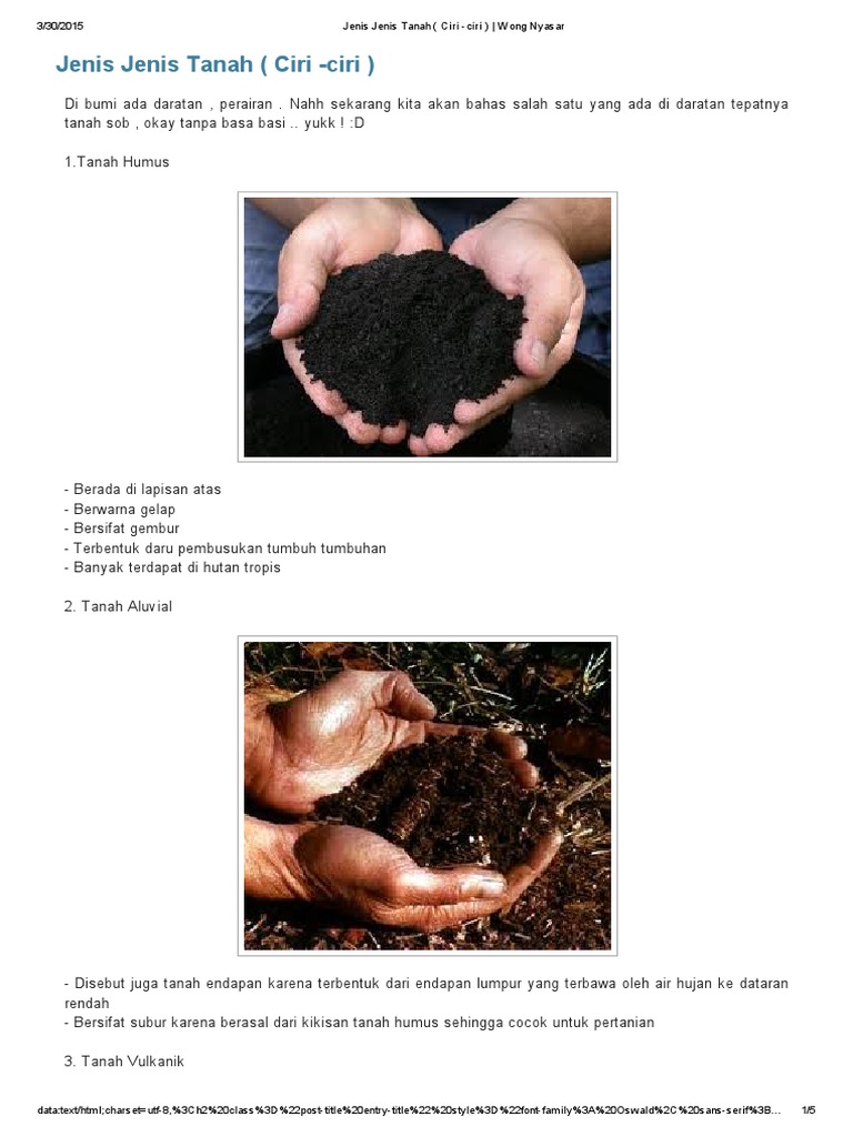 Jenis Jenis Tanah Ciri Ciri Wong Nyasar Pdf