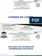 Aplicații Ale Ecuațiilor Diferențiale În Știinte