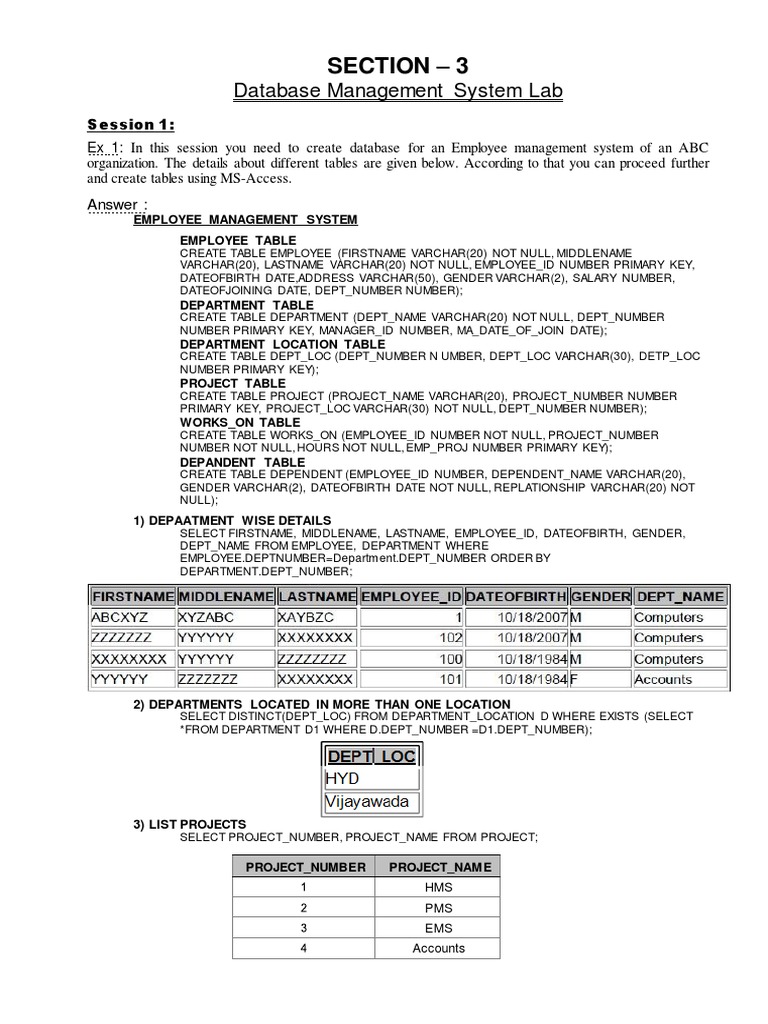 Dbms Lab Record 2 Sem All Solved Full PDF Information Technology