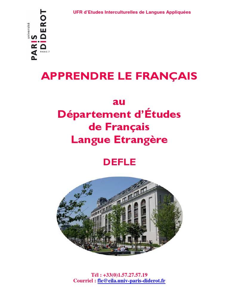 Cours de FLE Paris Diderot | PDF | Langue française | Doctorat