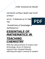 Essentials of Mathematics in Teaching Chemistry