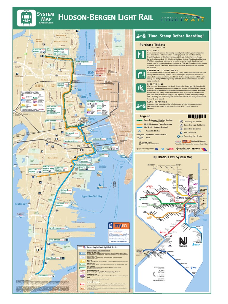 Hudson Light Rail Map Hudson-Bergen Light Rail System Map | Pdf | Nj Transit | New Jersey