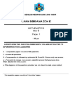 Mathematics Paper 1 with 40 Questions and Diagrams for Year 6 Primary School Exam
