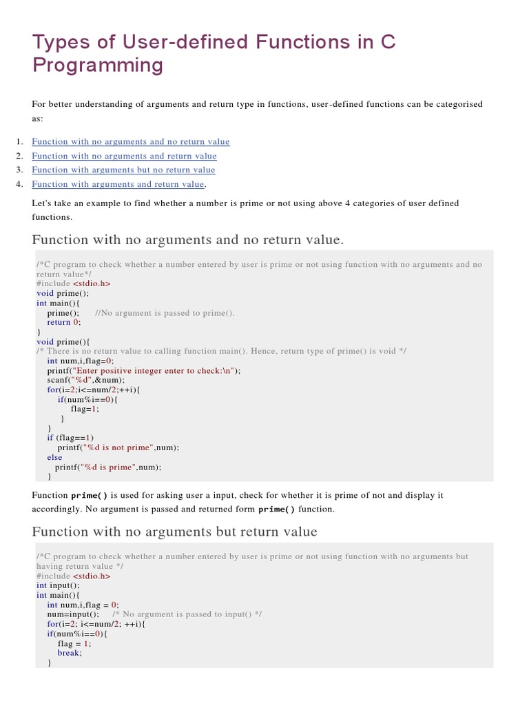 Types of User Defined Functions | PDF