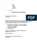 Convocação Reunião Ordinária 