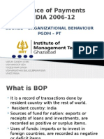 Balance of Payments INDIA 2006-12: Course - Organizational Behaviour PGDM - PT