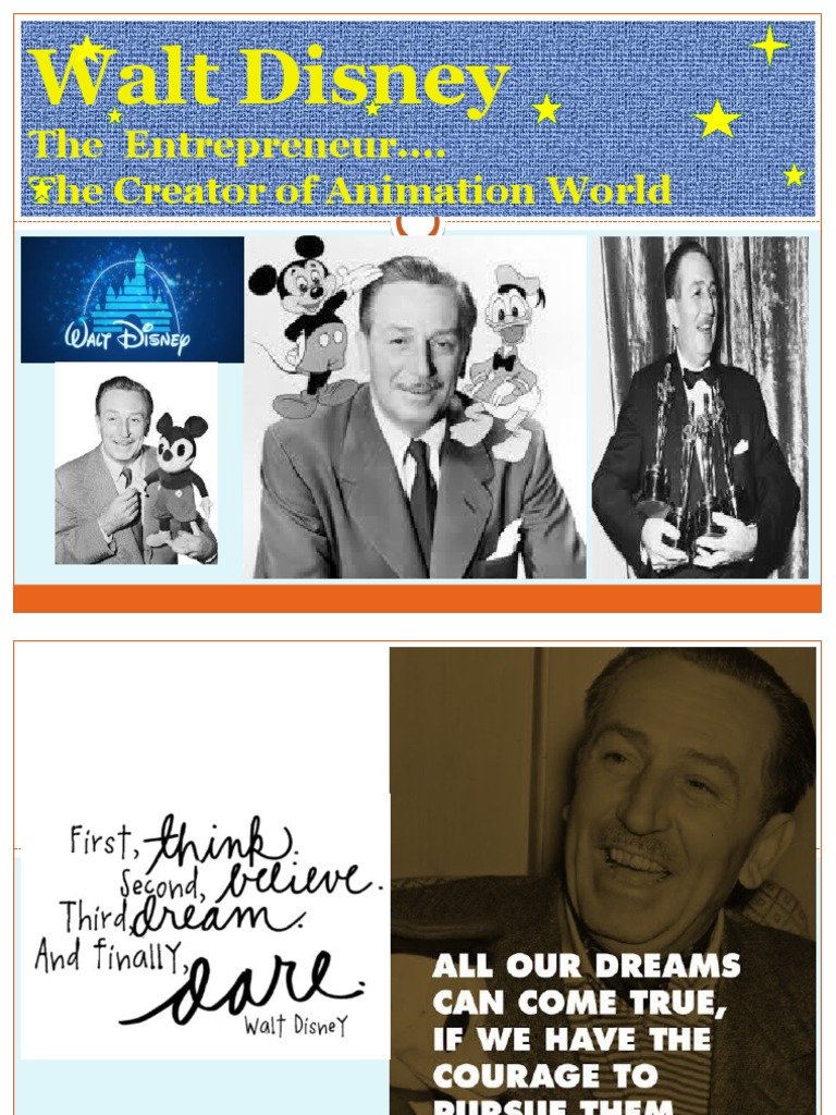 Walt Disney, An Entrepreneur | Walt Disney | Entertainment