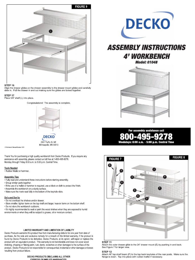 Decko Workbench Assembly Instructions (2013) | PDF