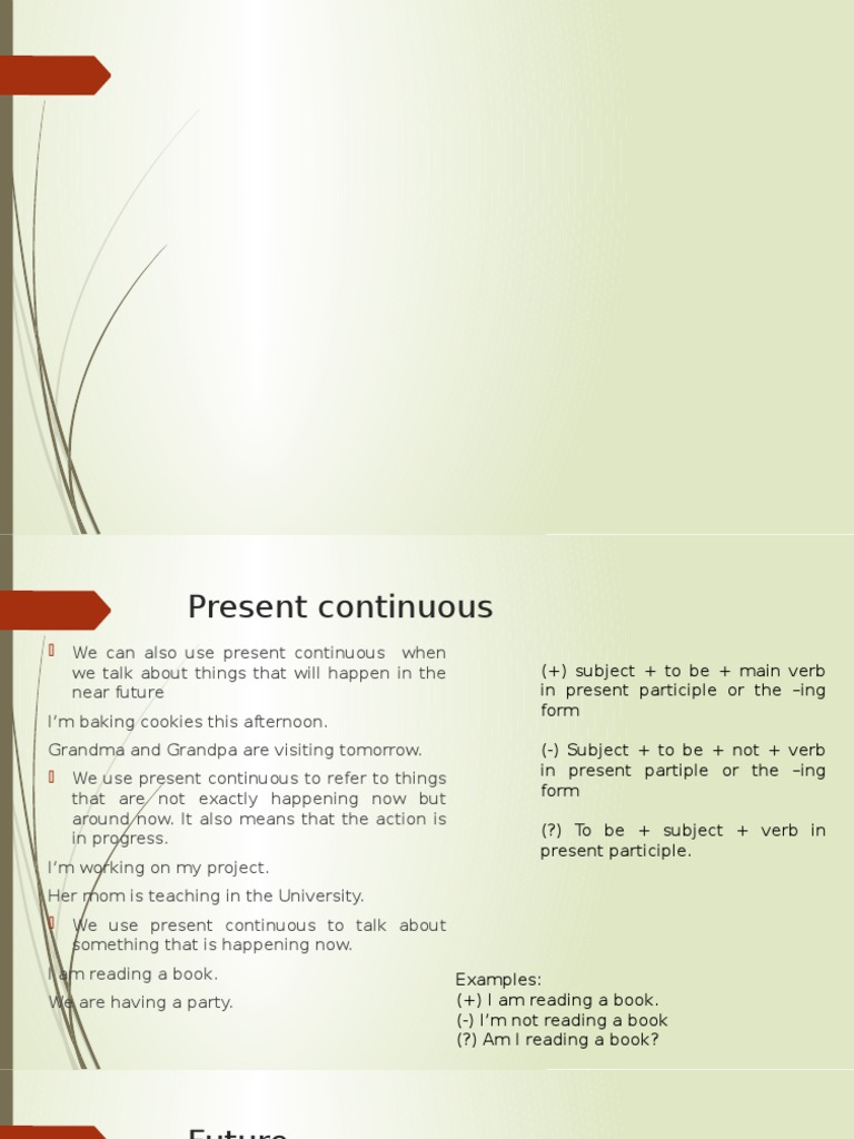Present Continuous for 3rd Form | PDF | Perfect (Grammar) | Verb