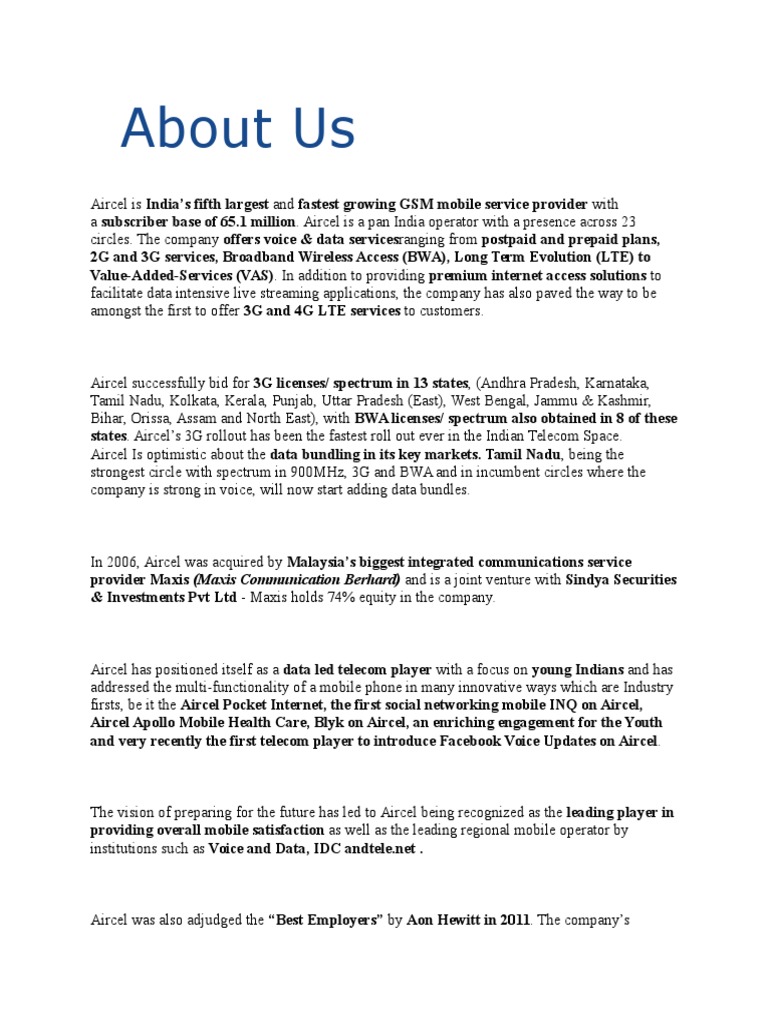 About Us | PDF | Telecommunications | Digital Technology