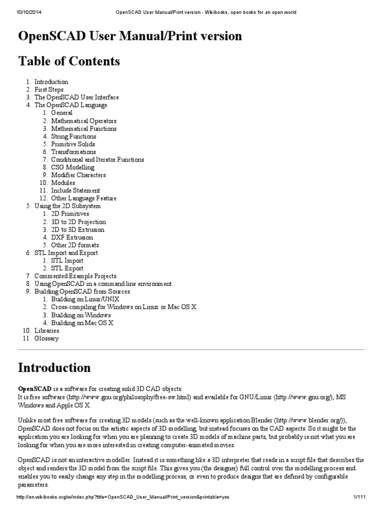 OpenSCAD User Manual Guide | PDF | Trigonometric Functions | Areas Of ...