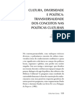 3- Cultura, diversidade e polÃ-tica transversalidade dos conceitos nas polÃ-ticas culturais