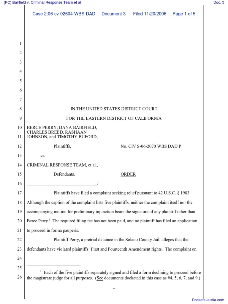 Court Order on Class Action Severance | PDF | Complaint | Class Action