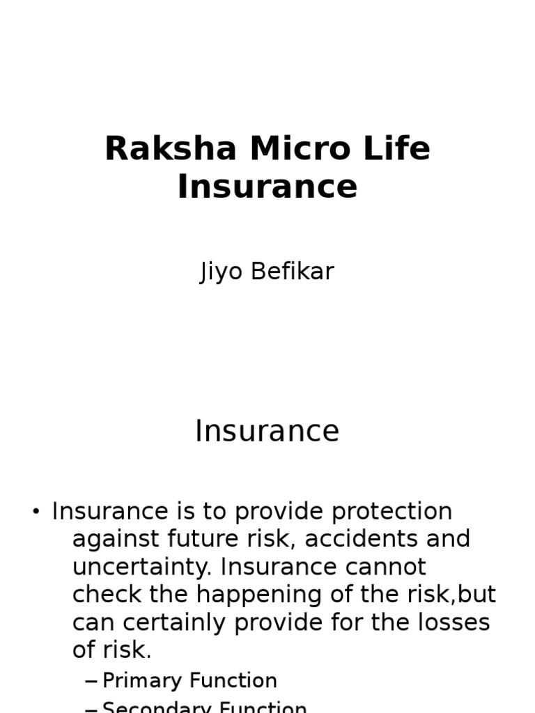 Micro Life Insurance Strategies and Insights | PDF | Insurance ...