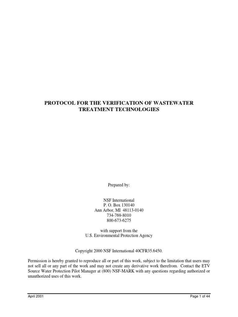 04 VP Wastewater | PDF | Verification And Validation | Wastewater