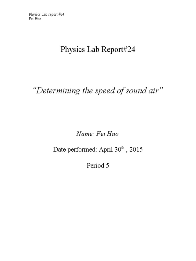 Physics Lab Report #24 | PDF | Waves | Sound