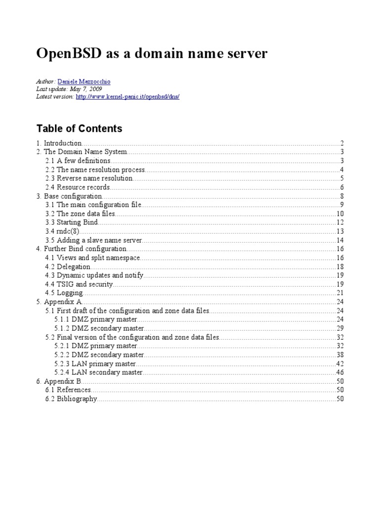 OpenBSD DNS Server Configuration Guide | PDF | Domain Name | Directories