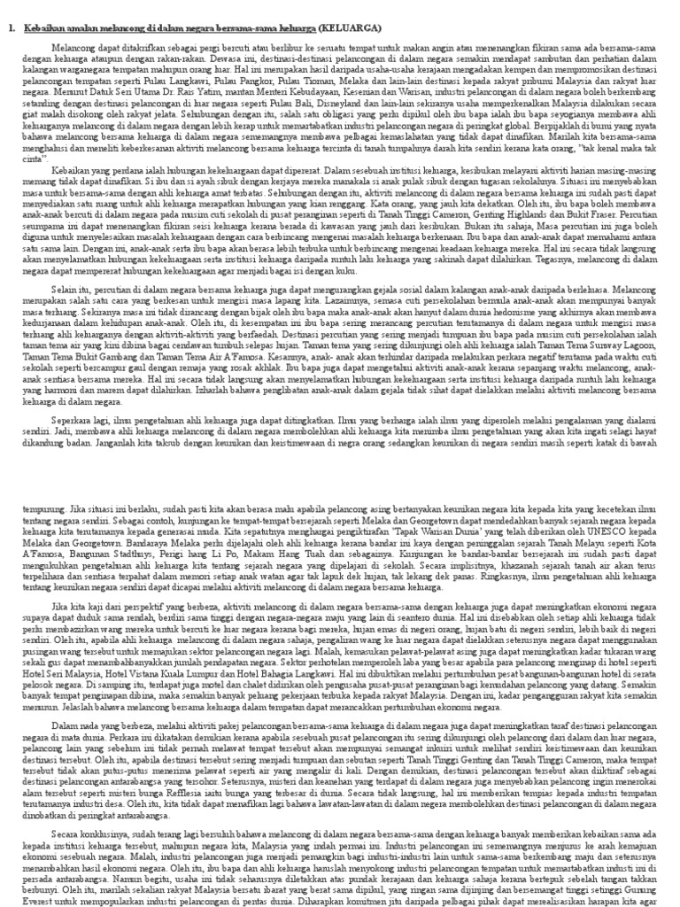 Melancong Bersama Keluarga Karangan Rumahdihi Com