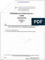 Peperiksaan Percubaan 1 Upsr. Matematik Kertas 1. Kelantan 2015 PDF