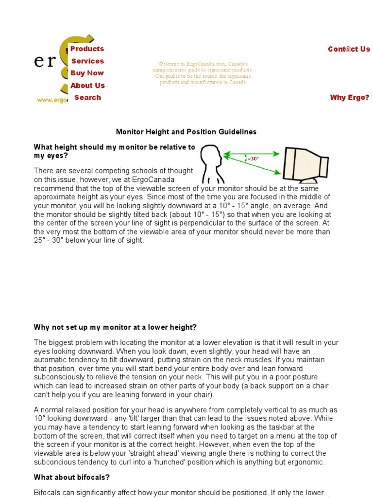 Monitor Height and Position Guidelines | PDF | Display Resolution ...
