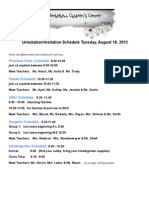 Visitation Orientation Schedule 2015-16