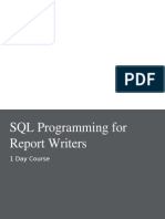 SQL Programming For Report Writers Outline