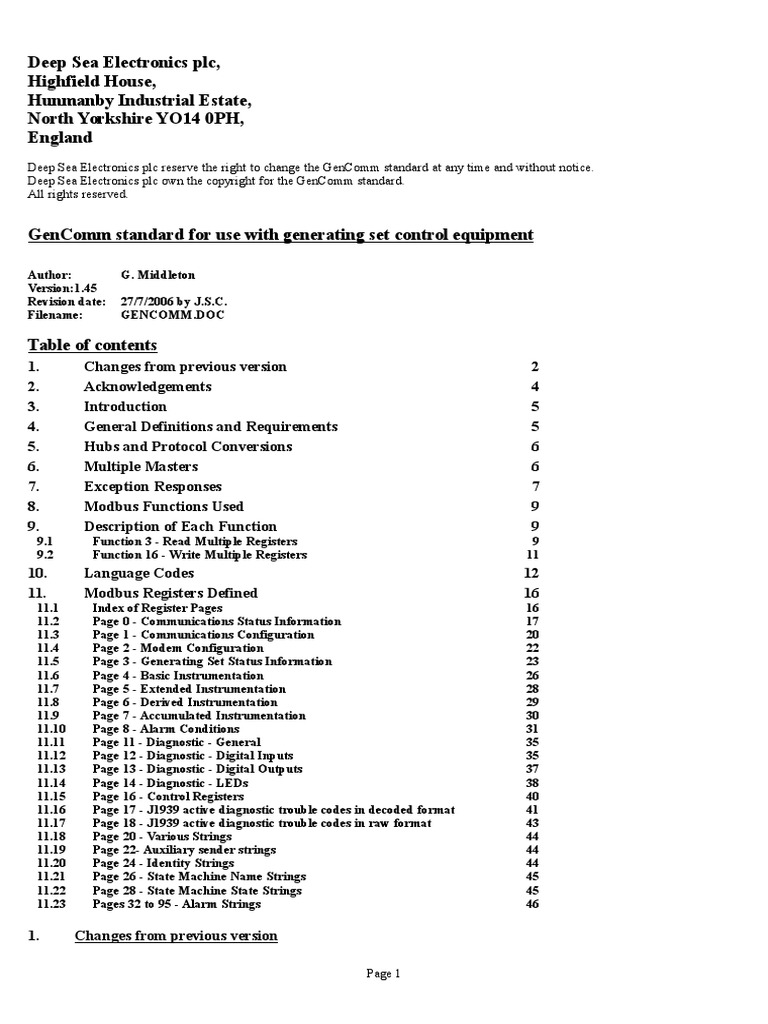 Modbus Protocol | PDF | Bit | Communications Protocols