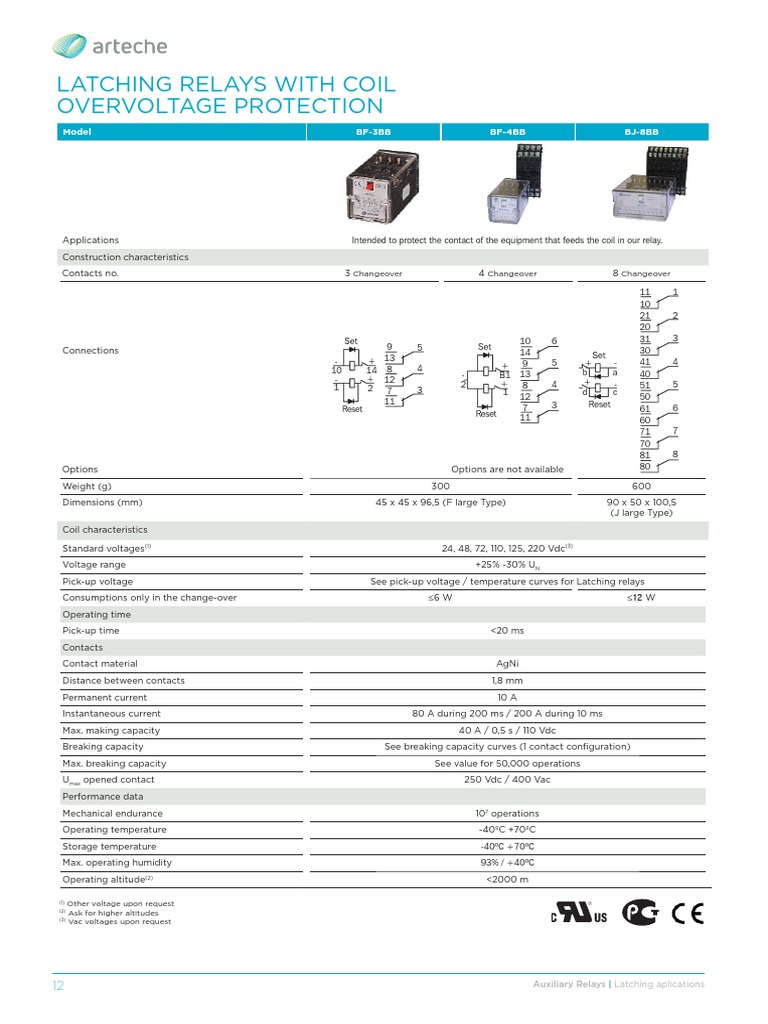 Latching Relays with BF-4BB Coil | PDF