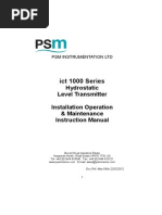 Ict 1000 Series: Hydrostatic Level Transmitter Installation Operation & Maintenance Instruction Manual