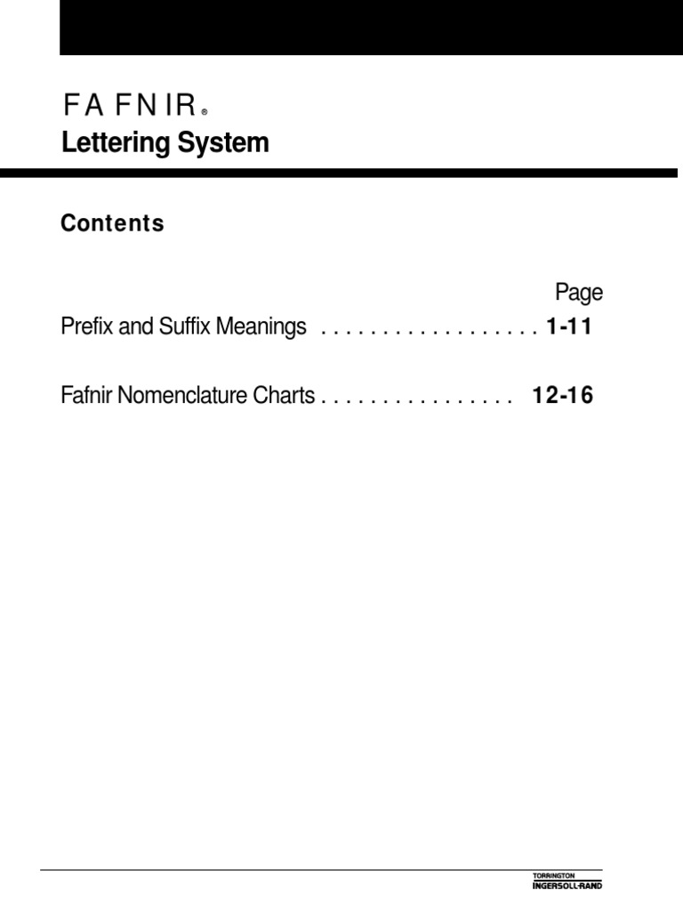 FAFNIR Bearings Lettering System | PDF | Bearing (Mechanical) | Machines