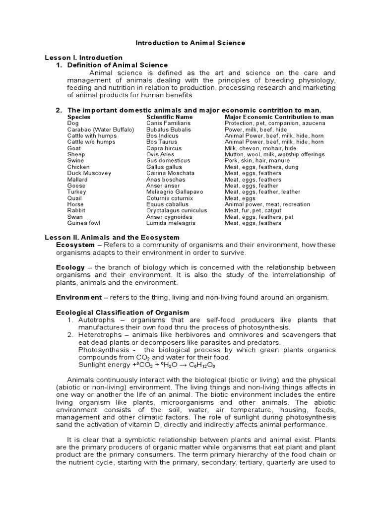 Introduction to Animal Science Overview | PDF | Anatomical Terms Of ...