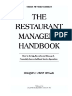 The Restaurant Manager S Handbook Brown